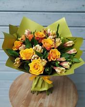 Букет цветов из:  Альстромерии и Розы в Сергиевском Ставропольского края