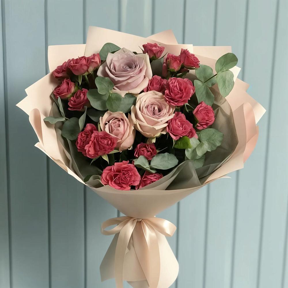 Букет цветов из: Гвоздики и Розы в Сергиевском Ставропольского края