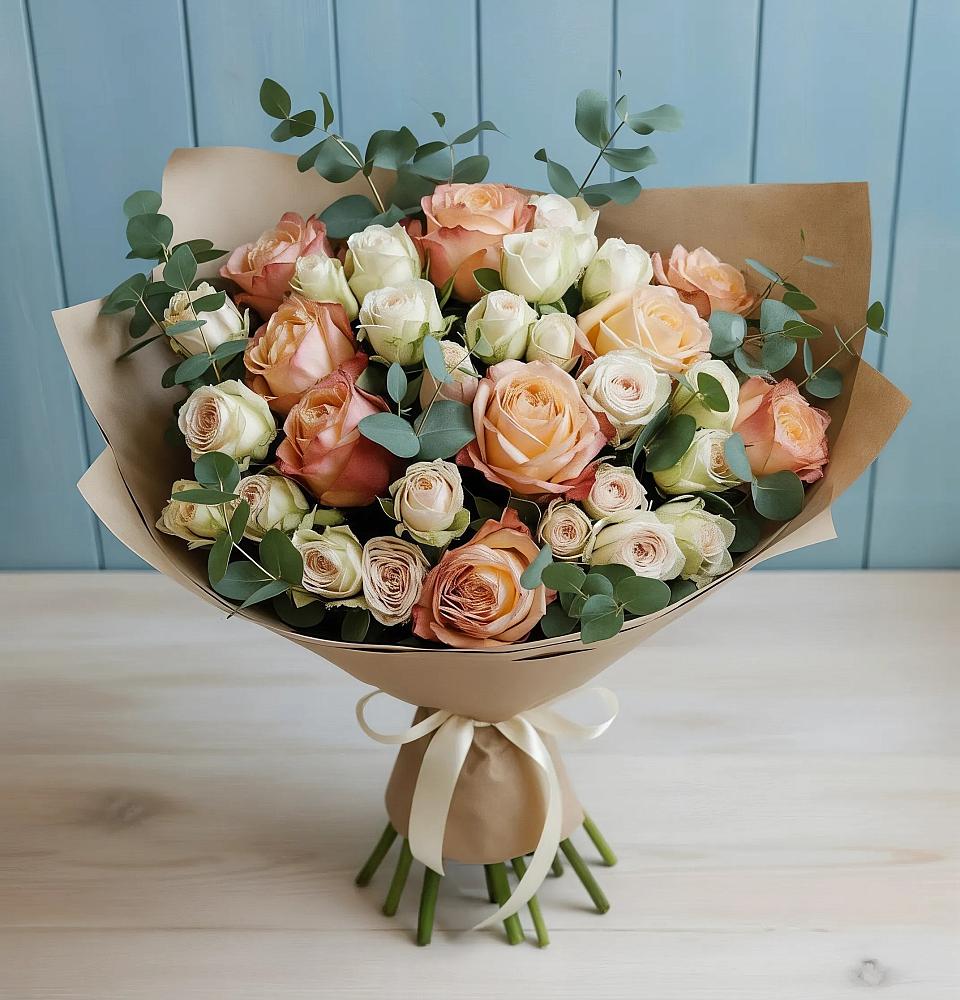 Букет цветов из: Альстромерии и Розы в Сергиевском Ставропольского края