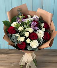 Букет цветов из:  Розы и Альстромерии в Сергиевском Ставропольского края