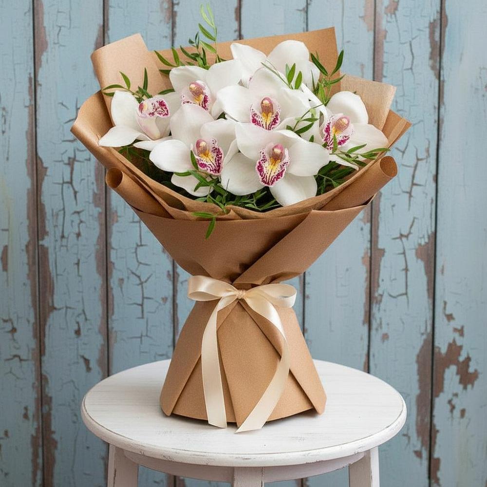 Букет цветов из: Орхидеи и Розы в Сергиевском Ставропольского края