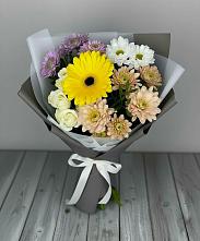 Букет цветов из:  Розы, Герберы и Хризантемы #REPLACE_PRED# Сергиевском Ставропольского края