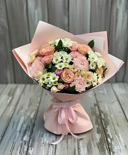 Букет цветов из:  Гвоздики, Розы и Хризантемы в Сергиевском Ставропольского края
