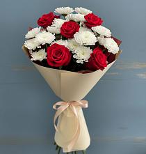 Букет цветов из:  Розы и Хризантемы #REPLACE_PRED# Сергиевском Ставропольского края