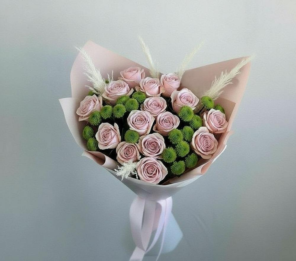 Букет цветов из: Розы и Хризантемы в Сергиевском Ставропольского края