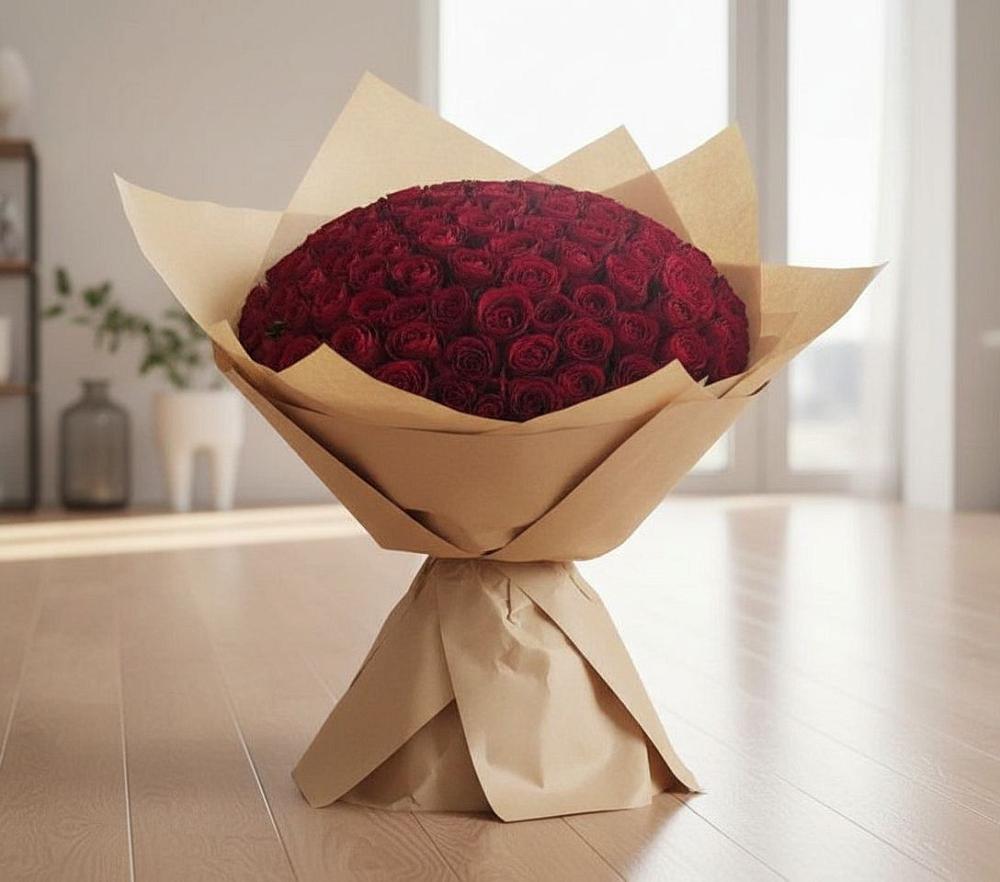 Букет 101 Красная роза в Сергиевском Ставропольского края