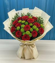 Букет цветов из:  Розы и Хризантемы в Сергиевском Ставропольского края