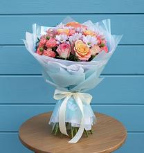 Букет цветов из:  Хризантемы и Розы в Сергиевском Ставропольского края