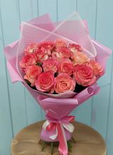 Букет 15 Розовых роз Равель в Сергиевском Ставропольского края