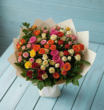 Букет Микс из разноцветных кустовых роз #REPLACE_PRED# Сергиевском Ставропольского края